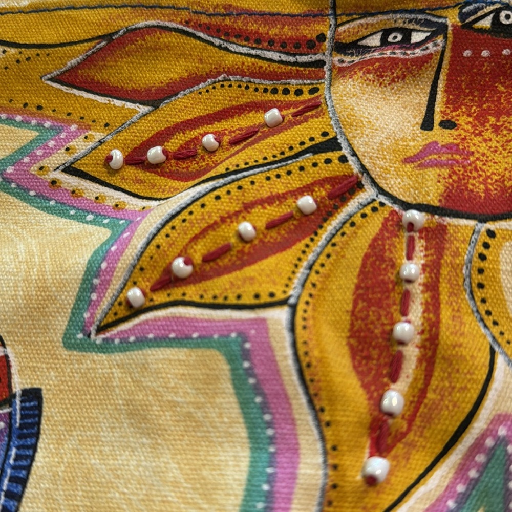 Laurel Burch bag,mermaid & fish,beaded beautiful + matching mirror charm Y2K❤️ - Picture 6 of 8